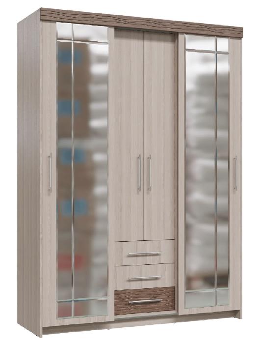 Шкаф-купе с ящиками Олимп (2 двери) (Материал дверей:лдсп-зеркало, цвет дверей:ясень шимо темный-ясень шимо светлый, цвет каркаса:ясень шимо светлый (Гранд Кволити) ) Шкаф-купе с ящиками Олимп (2 двери) (Материал дверей:лдсп-зеркало, цвет дверей:ясень шимо темный-ясень шимо светлый, цвет каркаса:ясень шимо светлый (Гранд Кволити) )