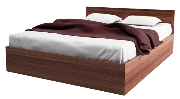 Кровать двуспальная Вега ВМ-14 (СМ 140х200) комплектуется настилом ( 140х200 , ЛДСП , слива валлис , без подъемного мех. , без ящиков , без матраса (Хорошая мебель) )