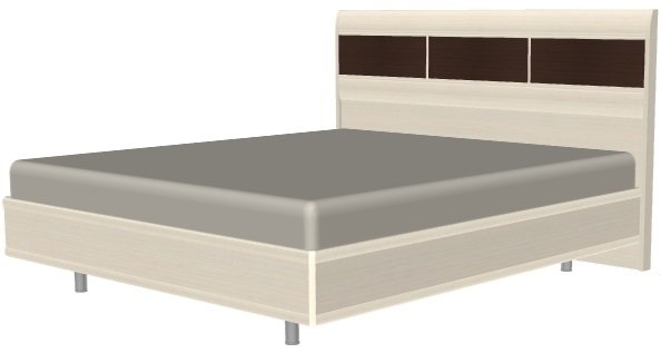 Кровать двуспальная Камелия КР-2074 (СМ 180х200) с ламельным основанием ( 180х200 , ЛДСП/МДФ , дуб беленый комбинированный , без подъемного мех. , без ящиков , без матраса (Лером) ) Кровать двуспальная Камелия КР-2074 (СМ 180х200) с ламельным основанием ( 180х200 , ЛДСП/МДФ , дуб беленый комбинированный , без подъемного мех. , без ящиков , без матраса (Лером) )