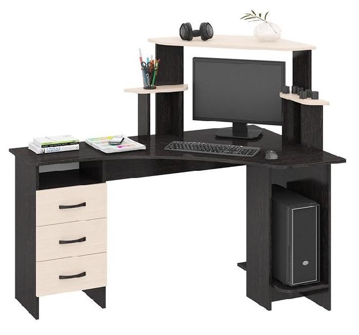 Стол компьютерный Бумеранг-3Н(М) (П) (лдсп, лдсп-венге цаво,  венге цаво, дуб молочный (ТриЯ) ) Стол компьютерный Бумеранг-3Н(М) (П) (лдсп, лдсп-венге цаво,  венге цаво, дуб молочный (ТриЯ) )