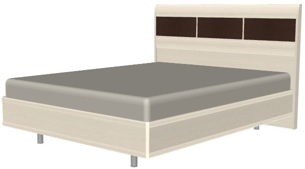 Кровать двуспальная Камелия КР-2073 (СМ 160х200) с ламельным основанием ( 160х200 , ЛДСП/МДФ , дуб беленый комбинированный , без подъемного мех. , без ящиков , без матраса (Лером) ) Кровать двуспальная Камелия КР-2073 (СМ 160х200) с ламельным основанием ( 160х200 , ЛДСП/МДФ , дуб беленый комбинированный , без подъемного мех. , без ящиков , без матраса (Лером) )