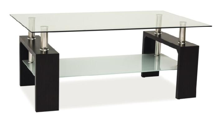 Стол журнальный Signal Lisa Basic II (мдф, стекло-прозрачное,  венге (Signal) )