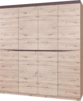 Шкаф Тиана ШР-4 (200) без зеркал четырехдверный (дуб бонифаций, дуб бонифаций-вольфрам,(Браво-мебель)) в Крыму от производителя в интернет магазине Планета Комфорта Шкаф Тиана ШР-4 (200) без зеркал четырехдверный (дуб бонифаций, дуб бонифаций-вольфрам,(Браво-мебель)) в Крыму от производителя