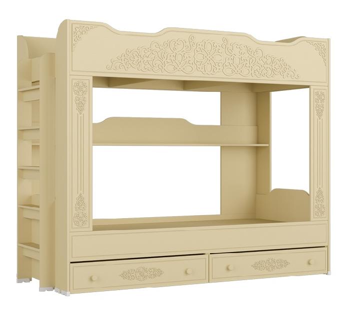 Кровать двухъярусная Ассоль плюс АС-25 (СМ 90х200)  ( 90х200 , ЛДСП/МДФ , ваниль/ваниль , ящики в комплекте , без матраса (Компасс) ) Кровать двухъярусная Ассоль плюс АС-25 (СМ 90х200)  ( 90х200 , ЛДСП/МДФ , ваниль/ваниль , ящики в комплекте , без матраса (Компасс) )