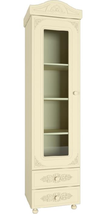 Шкаф-пенал со стеклом Ассоль плюс АС-1  (ваниль, ваниль (Компасс) ) Шкаф-пенал со стеклом Ассоль плюс АС-1  (ваниль, ваниль (Компасс) )