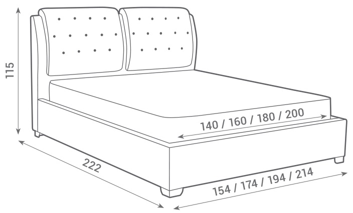 Фото Кровать двуспальная Sophia (СМ 180х200) с основанием от производителя Вега в Крыму по цене 47 610 ₽