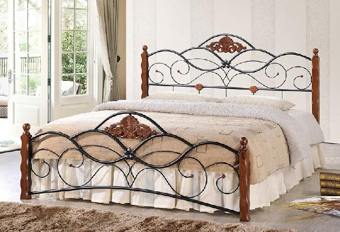 Кровать двуспальная Canzona (СМ 140х200) ( 140х200 , металл/дерево/металлические ламели , черный/красный дуб , без подъемного мех. , без ящиков , без матраса (Tetchair) ) Кровать двуспальная Canzona (СМ 140х200) ( 140х200 , металл/дерево/металлические ламели , черный/красный дуб , без подъемного мех. , без ящиков , без матраса (Tetchair) )