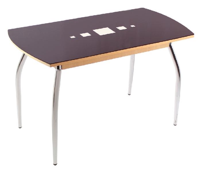 Стол обеденный 5.1 (металл-хром, лдсп-стекло-коричневый ДК1 (Мебель из стекла) )