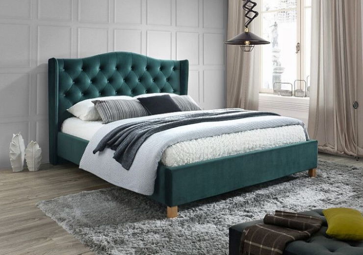 Фото Кровать двуспальная Signal Aspen velvet bluvel (СМ 140х200) c ортопедическим основанием в Крыму по цене 70 580 ₽ от производителя Signal, код товара  шт Фото Кровать двуспальная Signal Aspen velvet bluvel (СМ 140х200) c ортопедическим основанием от производителя Signal в Крыму по цене 70 580 ₽